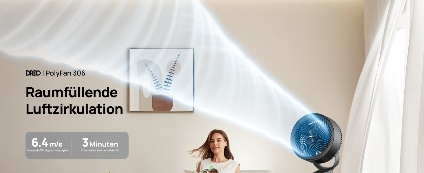 Вентилятор Dreo Leiser Standventilator: тихий, з осциляцією, таймер 6H, дистанційне керування, для спальні, функція ароматерапії (чорний)