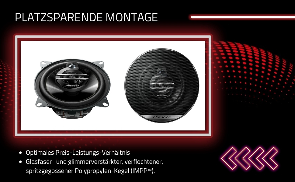 Автомобільні динаміки Pioneer TS-G1030F 3-смугові, 210 Вт, пара, чорні, для монтажу