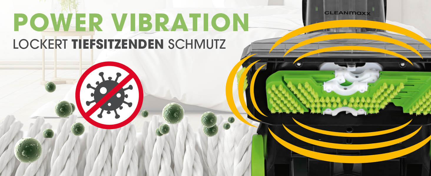 CLEANmaxx Апарат для чищення килимів 3-в-1: миття, чистка, всмоктування | Мийний пилосос з вібраційними щітками та боковими щітками | Для чистоти на практично будь-якому килимі (AquaStream Plus)