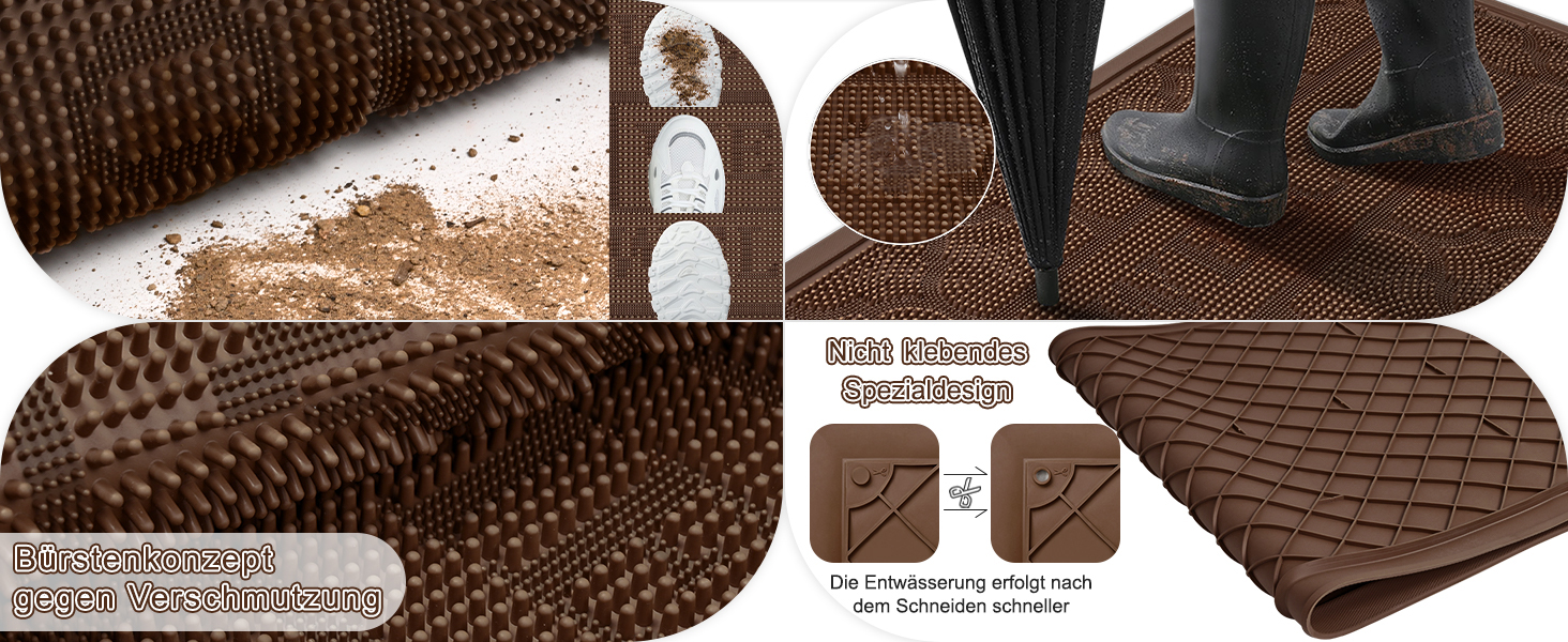 Килимок Alishomtll для дому та вулиці: вологостійкий, неслизький, 43x75 см