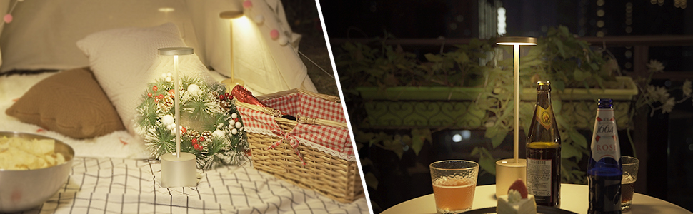 Світлодіодний настільний світильник Hapfish 2 шт, акумуляторний, диммер, сенсорний, чорний. Для дому, офісу, тераси