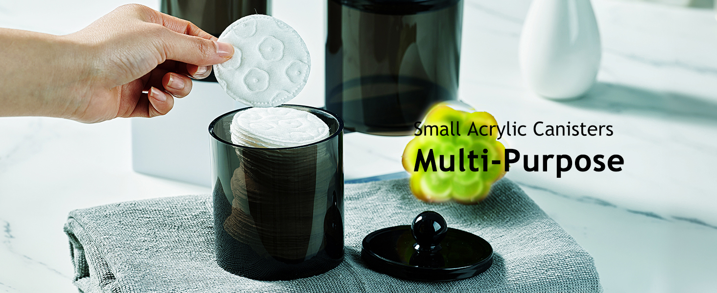 Організатор для косметики ALINK: 3 склянки для ватних паличок, бавовняних дисків та аксесуарів для макіяжу, чорний колір