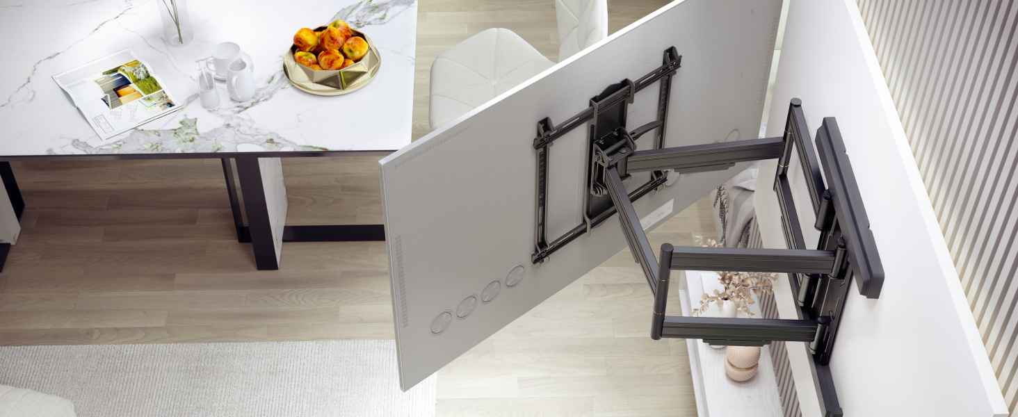 Настінний кріплення для телевізора RICOO S9564: для телевізорів 40-85 дюймів, VESA 600x400, до 45 кг, поворотний та нахильний