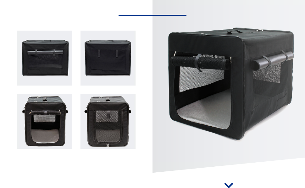 Транспортна переноска для собак та котів Wiltec, L (76x56x61 см), чорна, знімний килимок