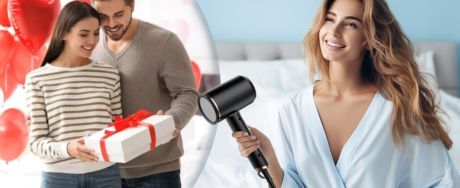 Професійний фен 2400W з іонізацією та складним механізмом, для швидкого сушіння, з насадкою-дифузором та сумкою, чорний