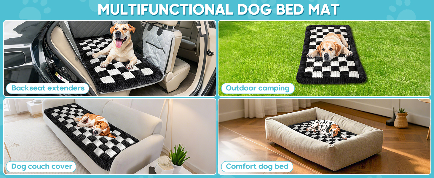 Килимок для собак у машину Loiion, захист заднього сидіння, чорно-білий, 127x62.5 см