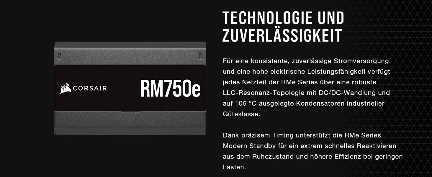 Блок живлення Corsair RM750e (2023) 750W, повністю модульний, ATX 3.1, PCIe 5.1, 80 PLUS Gold, низький рівень шуму, чорний