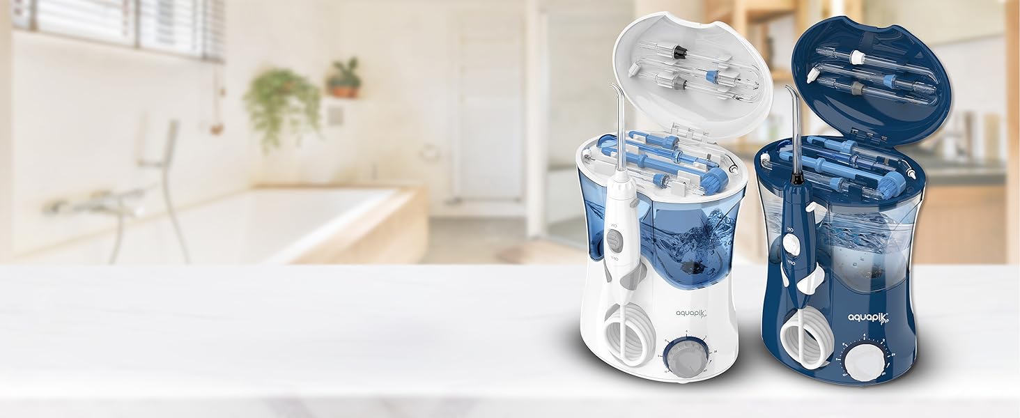 Портативна бездротова іригатор Aquapik® Mini | Іригатор для імплантів та брекетів | Бездротовий, водонепроникний IPX7, 1200 імпульсів/хв, 21 день роботи від акумулятора, 4 насадки (білий)
