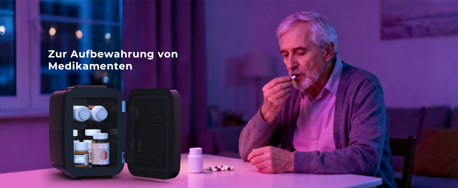 Міні холодильник 4L з RGB підсвіткою, охолодження/підігрів, 2в1, для напоїв та догляду за шкірою, 220V/12V, чорний