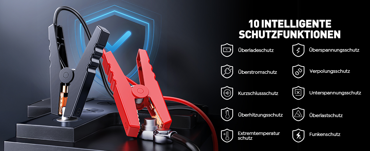 Powerbank для авто 26800mAh 7000A з компресором 160PSI, старт допомога, 5 LED, набір для ремонту шин, молоток, підтримка бензину/дизеля