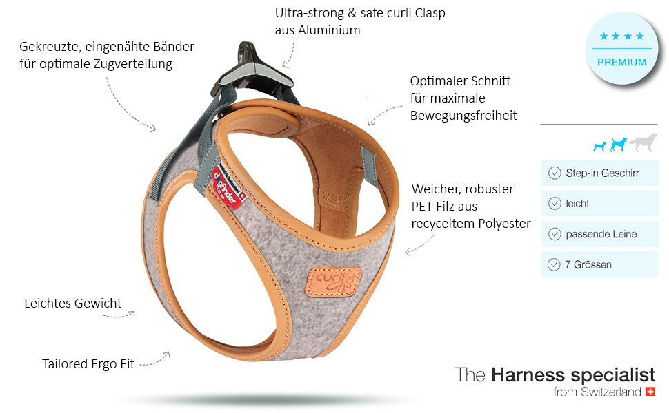 Шлейка для собак Alpine Curli Clasp Vest Harness Light Gray S