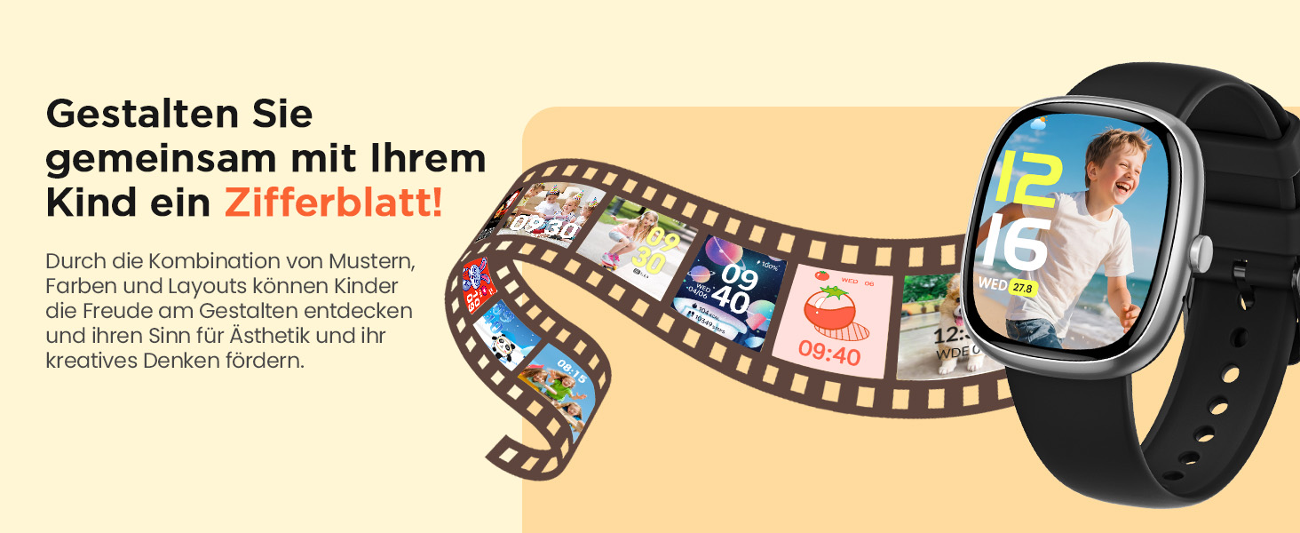 Дитячий розумний годинник для хлопчиків та дівчаток, фітнес-трекер активності з 100+ спортивними режимами, крокомір, монітор серцевого ритму та сну, водонепроникність IP68, подарунок для підлітків 5-16 років, чорний