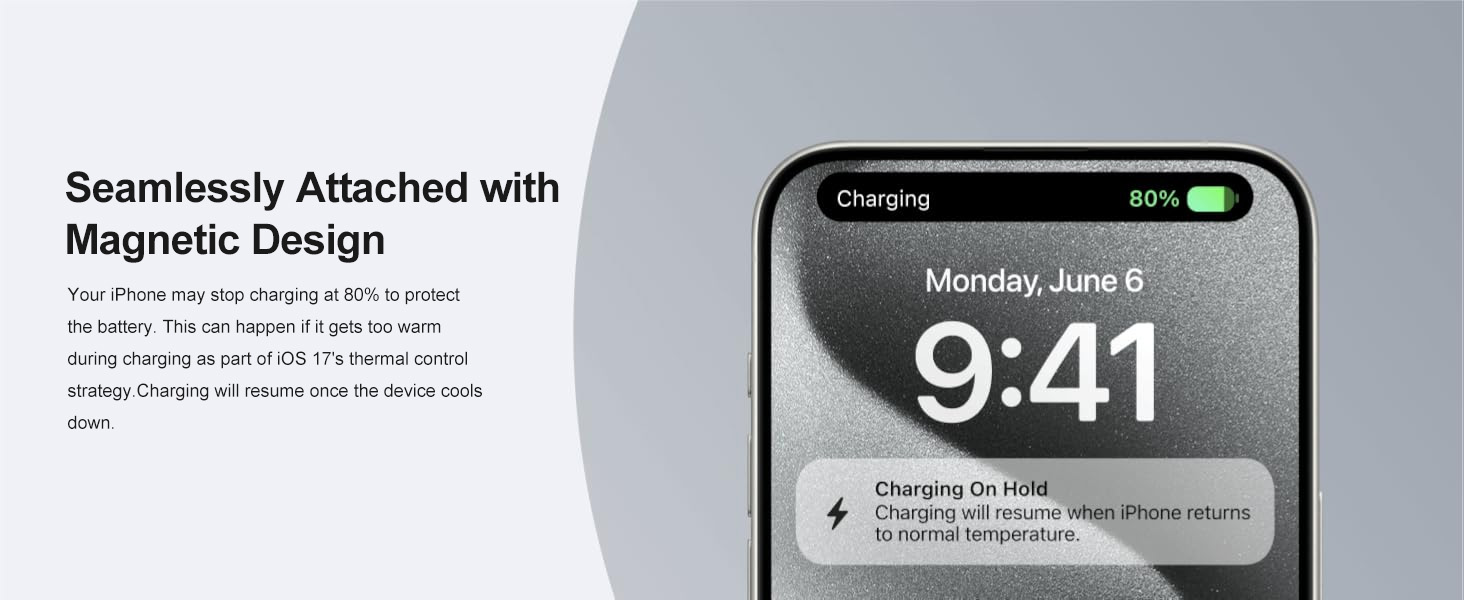 Портативний зарядний пристрій 20000mAh з MagSafe, PD 22.5W, USB-A, магнітне підключення, бездротова зарядка 15W, LED дисплей, чорний