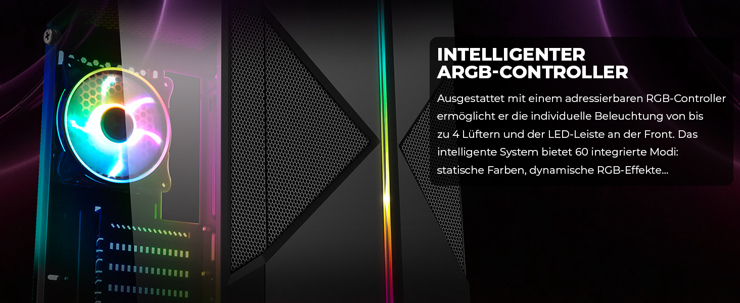 Комп'ютерний корпус Spirit of Gamer Gamer Clone III з RGB підсвічуванням - ATX/mATX/ITX Tower з металевою передньою панеллю та скляною бічною панеллю