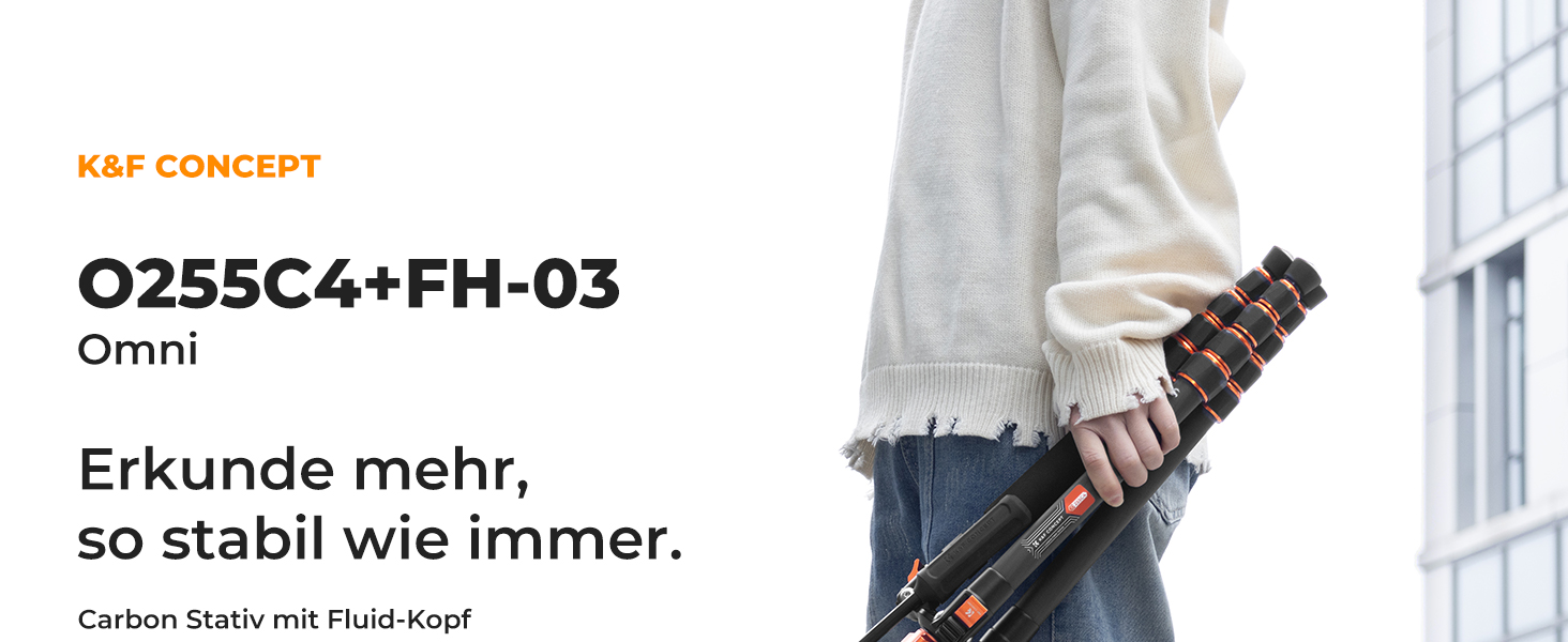 Штатив K&F Concept T254A7+BH-28L для камери: професійний, 230 см, з рідинною головкою