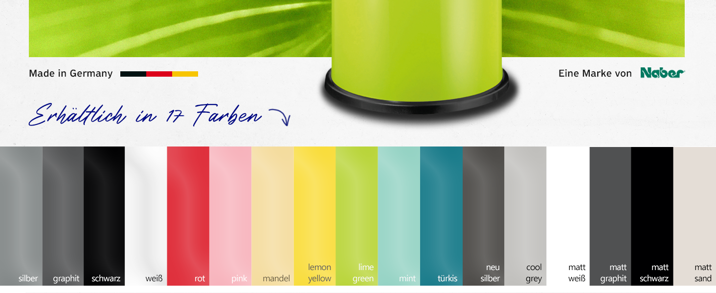 Відро для сміття Wesco Pushboy 50 л з нержавіючою кришкою та знімним внутрішнім відром (Limegreen)