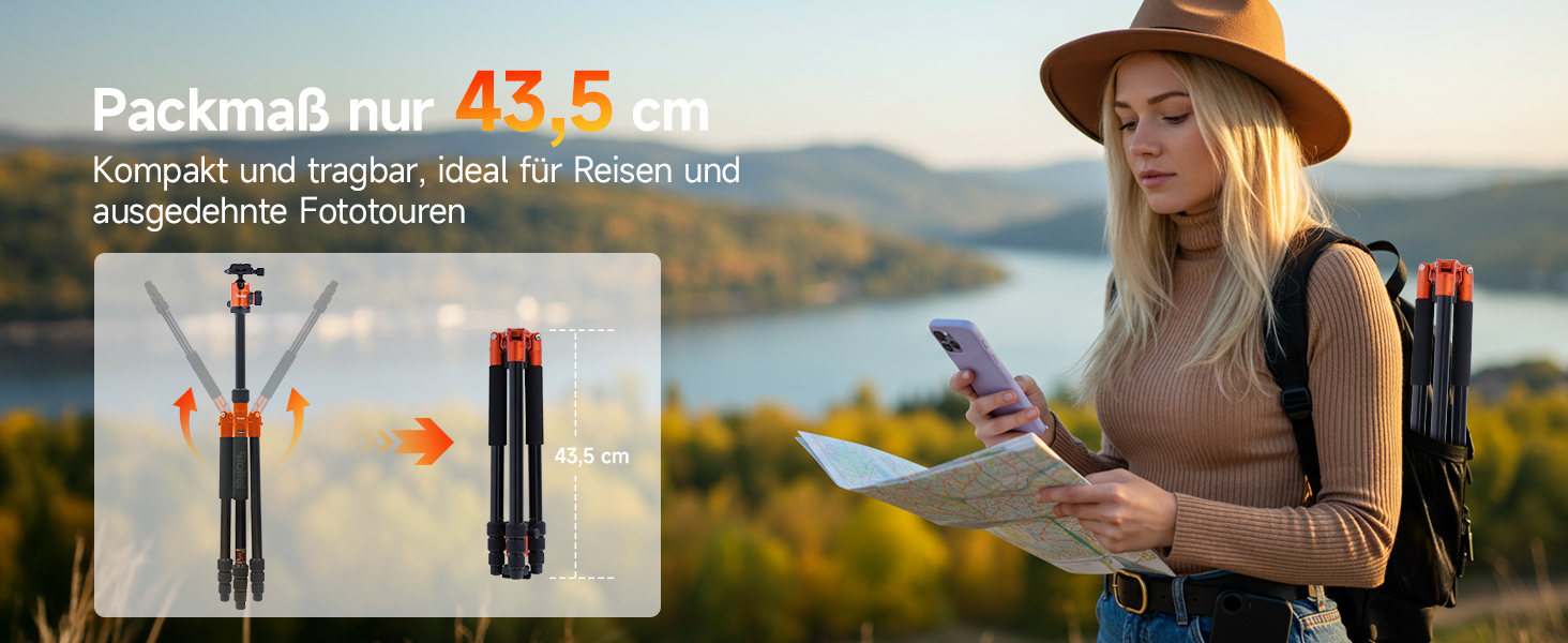 Штатив Rollei C5I Orange: легкий, алюмінієвий, для макрозйомки та подорожей | Monopod