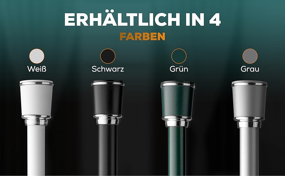 Штанга для штор 120-170см, сіра, Ø 32 мм, без свердління - для вікон, кімнат, кухні