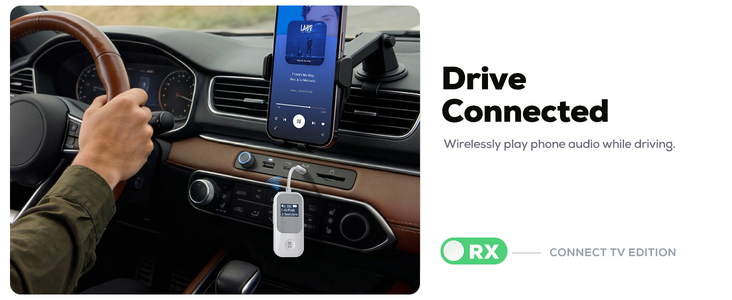 Bluetooth-адаптер Nulaxy BR08 (Трансмітер та Ресивер) з дисплеєм для навушників та AirPods, червоний