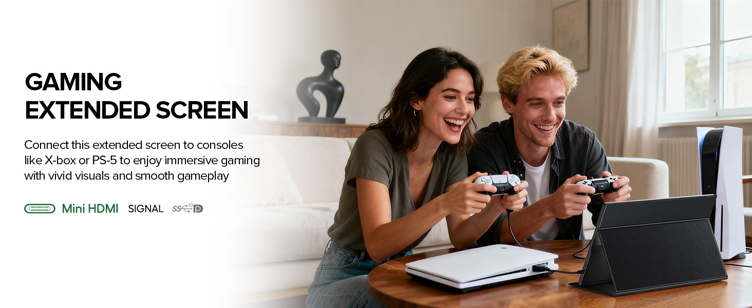 UPERFECT Портативний монітор з сенсорним екраном 15.6' FHD, 125% sRGB, матове покриття, 2000:1 контрастність, VESA, Dual USB-C, для ноутбука/телефону/ігрової консолі