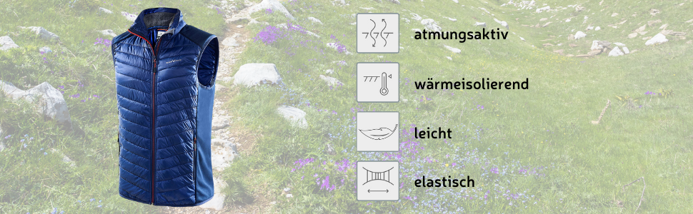 Чоловіча гібридна жилетка Black Crevice - спортивна, тепла та дихаюча жилетка з коміром, розміри XXL, блакитно-червона