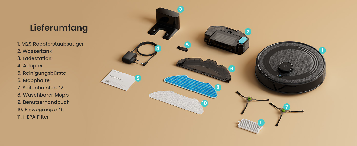 Робот-пилосос LEFANT M210PG з пультом дистанційного керування, потужність 2200Pa, для видалення шерсті тварин, з базою для зарядки, сумісний з Alexa та керуванням через додаток, час роботи 120 хвилин