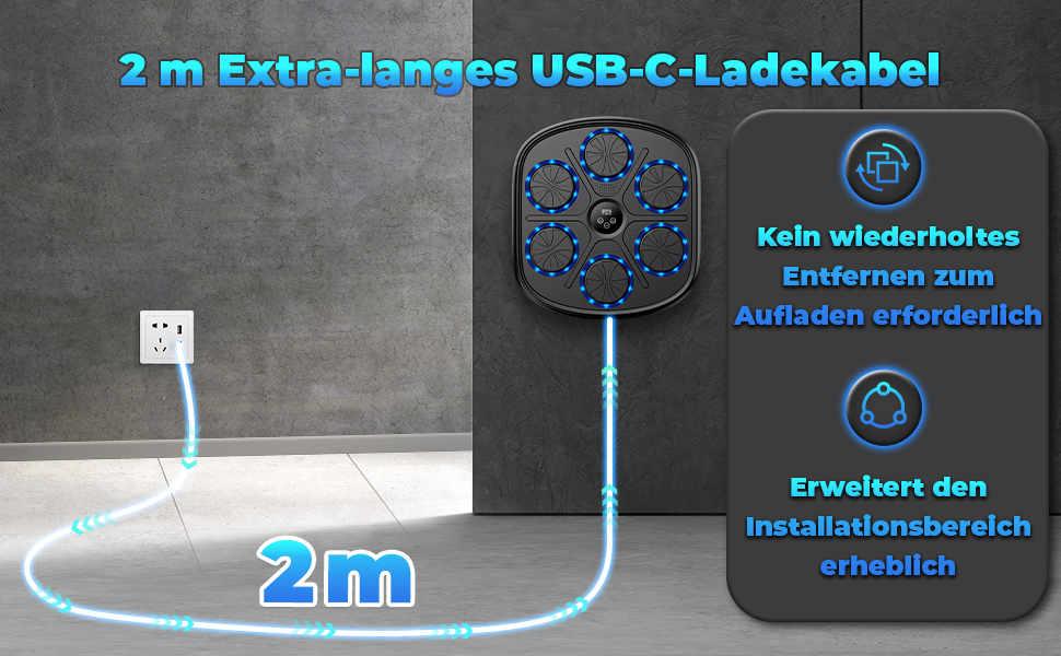 Музична боксерська машина з LED-підсвічуванням та Bluetooth, 9 режимів швидкості, з рукавичками, чорна