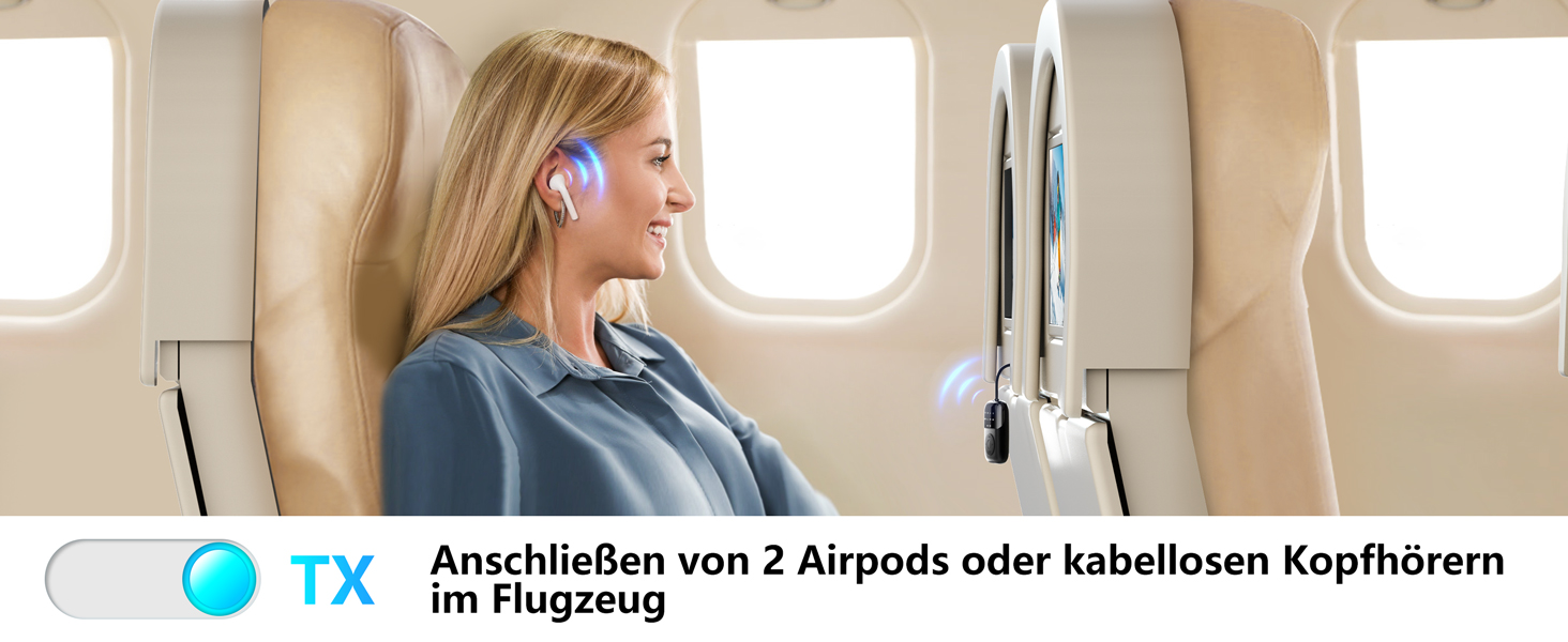 Bluetooth 5.4 адаптер 2-в-1 (передавач та приймач) з aptX Low Latency, 3.5 мм jack, для навушників, ТБ, авто та літака, чорний