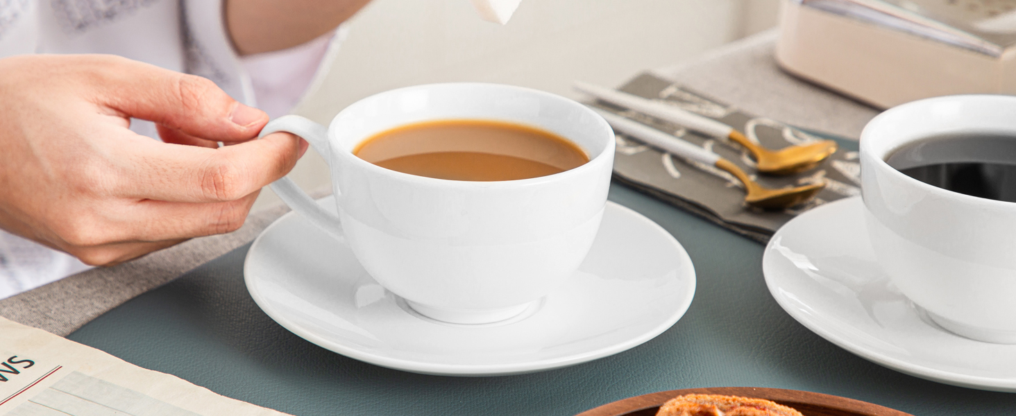 LOVECASA Кавовий сервіз з порцеляни, Sweet, 12-ти частинний, 230 мл, білий, для 6 осіб