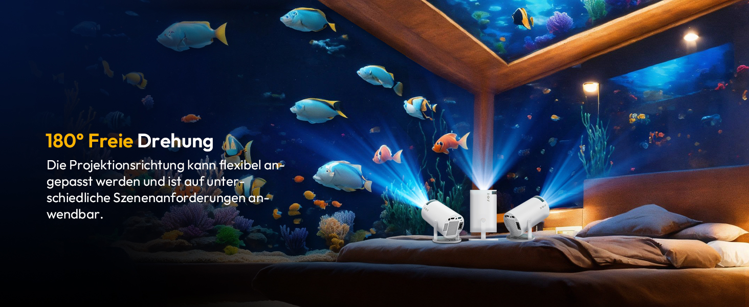 Портативний проєктор Xgody Gimbal 3 New: 12000 Люмен, Android 11.0, WiFi 6, Bluetooth, Auto Keystone, 720P HD (Підтримка 4K 1080P)