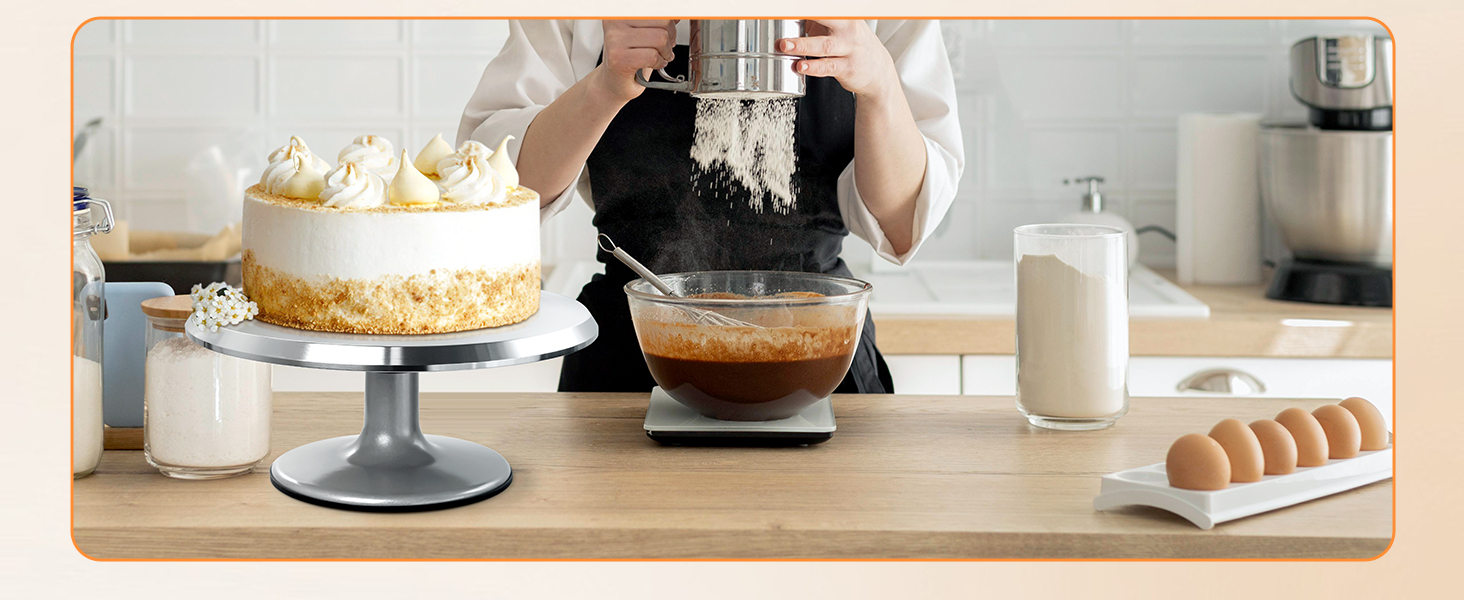 Поворотний підставка для тортів, Uten - поворотний стенд для випічки, торти, декор, алюміній