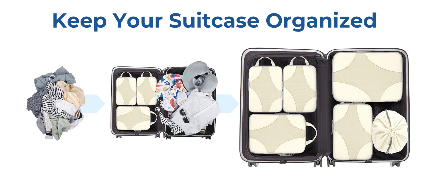 Набір органайзерів для одягу BAGSMART (6 шт.) з мішком для білизни - для рюкзака, валізи, подорожей