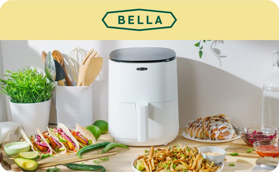 BELLA 3L Фритюрниця з сенсорним екраном, без олії, антипригарне покриття, для легкої очистки, матово-червона (White)