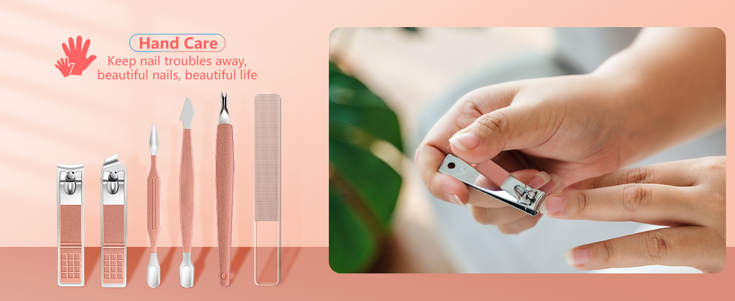 Набір для манікюру та педикюру, 16 шт. з нержавіючої сталі, професійний набір для догляду за нігтями з портативним шкіряним етиулюком, чорний/рожевий