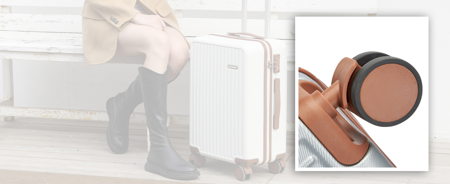 Валіза ручної поклажі з жорстким корпусом та 4 обертовими колесами, з TSA-замком (Сріблястий, 20 дюймів)