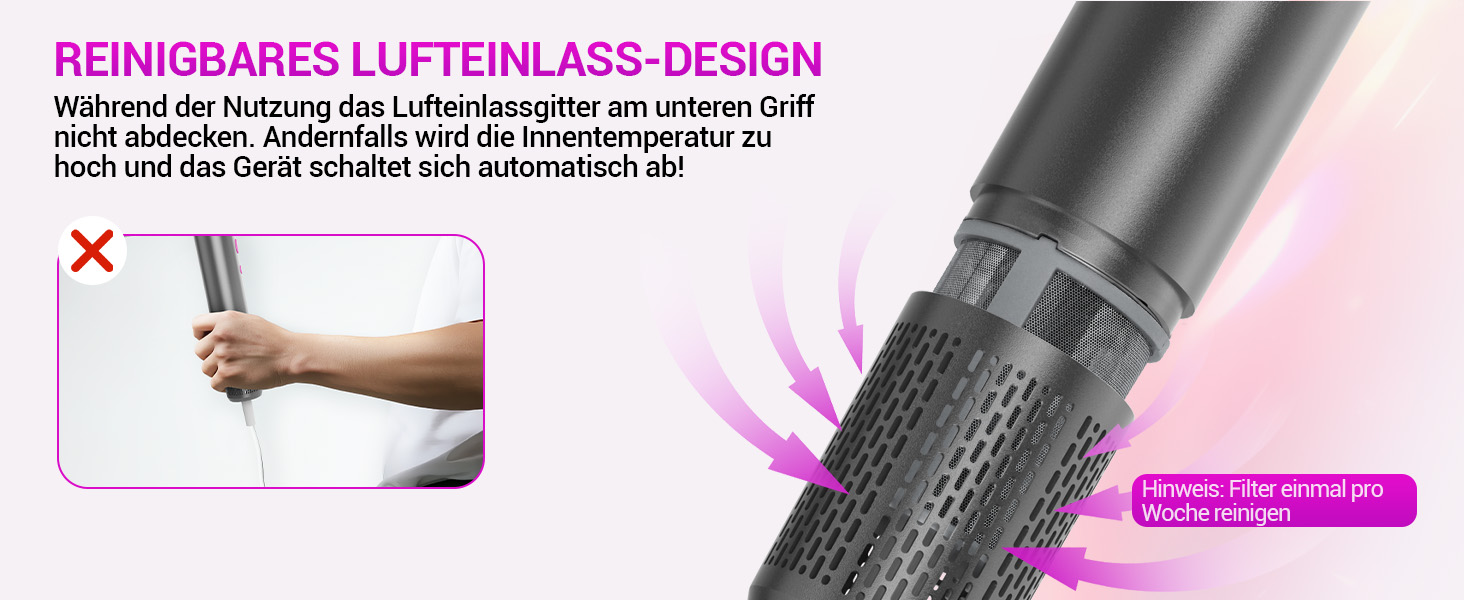 Іонний фен DMTIVMG з потужним мотором 150 000 об/хв, 200 млн негативних іонів, 4 температурні режими, 3 швидкості, швидке сушіння, магнітне сопло, тихий