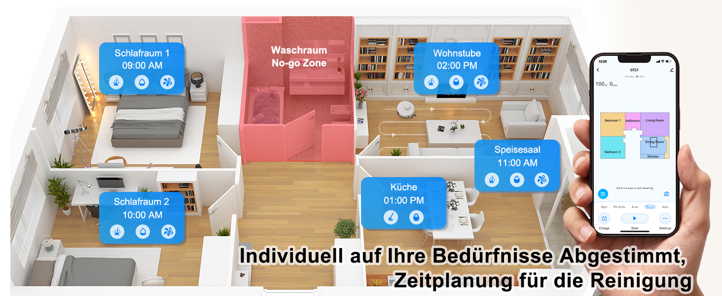 Робот-пилосос AIRROBO GT21 з функцією миття, 3.5л, станція самоочищення, 180хв роботи, LiDAR навігація, потужне всмоктування, керування через додаток, для килимів та шерсті тварин