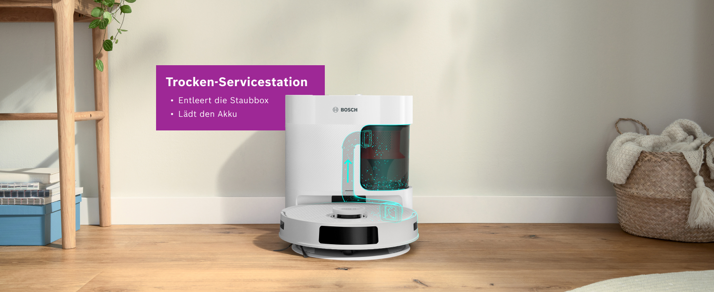 Робот-пилосос Bosch Spotless BCRD1W з функцією миття, 11000 Па, білий