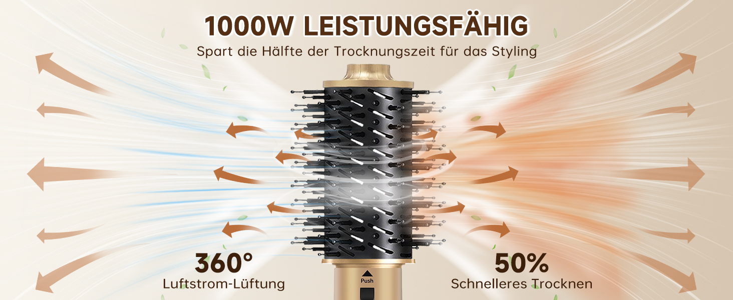 Фен-щітка 6 в 1 для волосся: стайлер, плойка, об'єм, локони