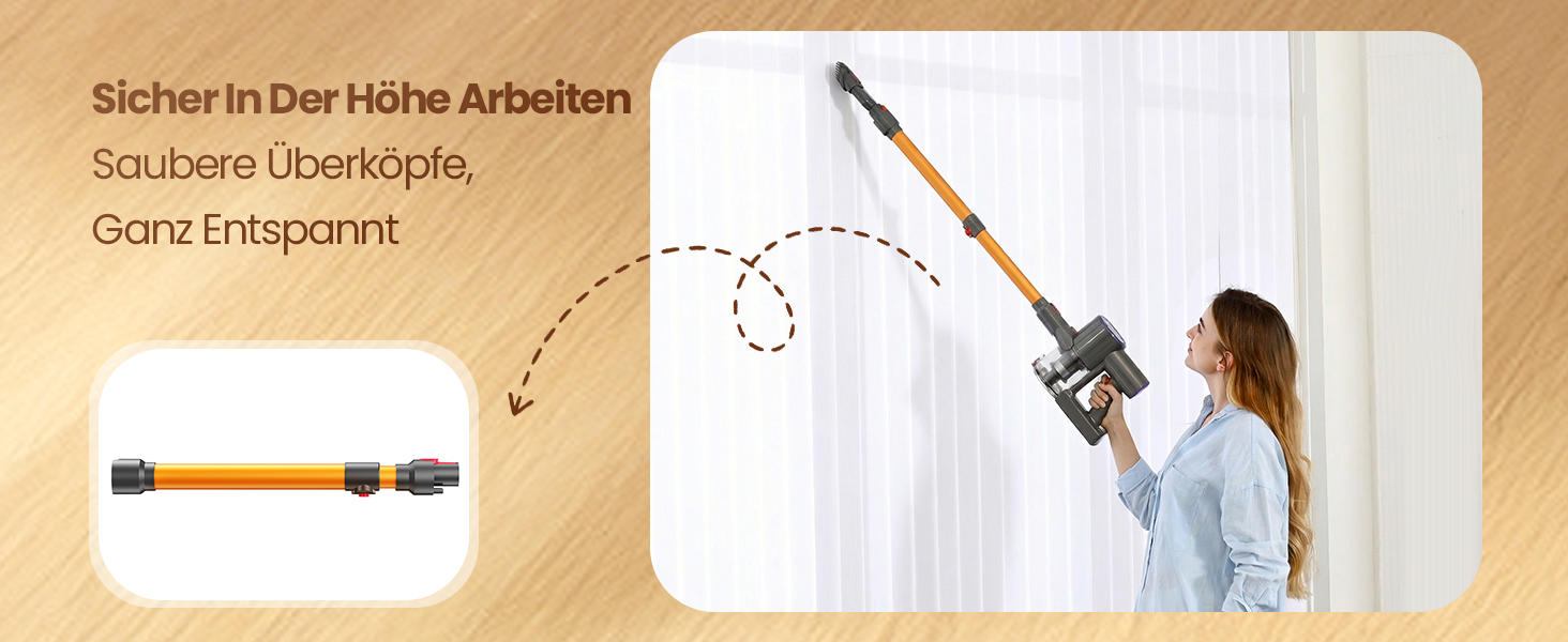 Бездротовий акумуляторний пилосос DP2 з подвійним акумулятором, 45KPa, 60 хвилин роботи, 500W, LED-дисплей, телескопічна труба, вертикальне зберігання, світло GreenEye, ідеальний для шерсті тварин/килимів/твердих підлог, золотий