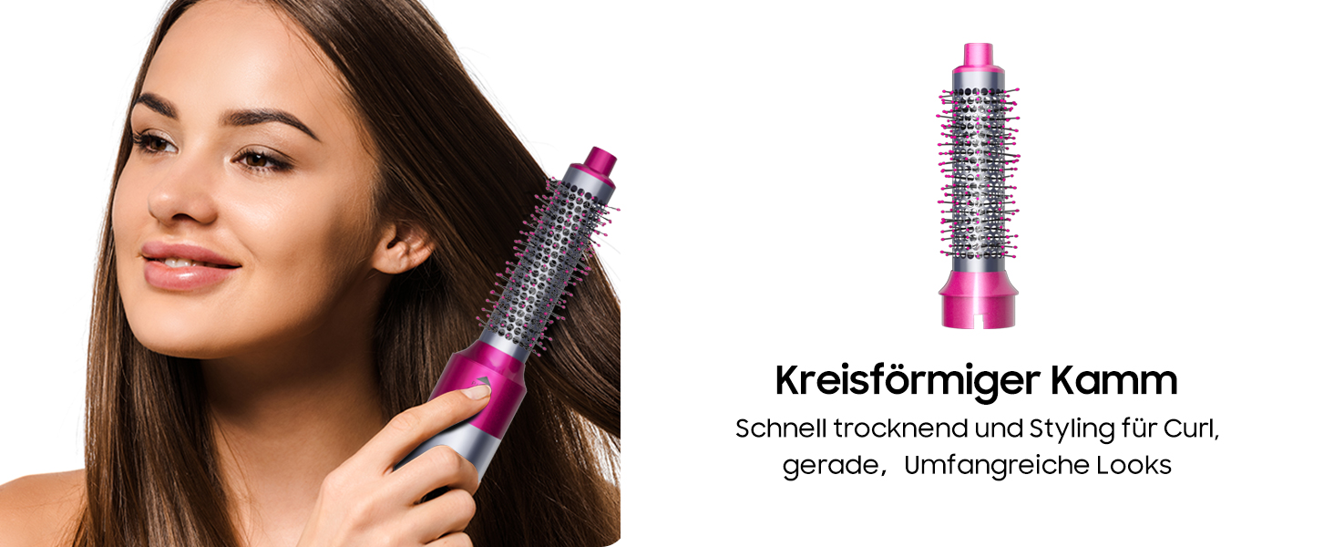 Набір для укладки волосся Airstyler 5 в 1: фен-щітка, термощітка, плойка для локонів, об'ємна щітка, для випрямлення, сушіння, створення об'єму та локонів (сірий)