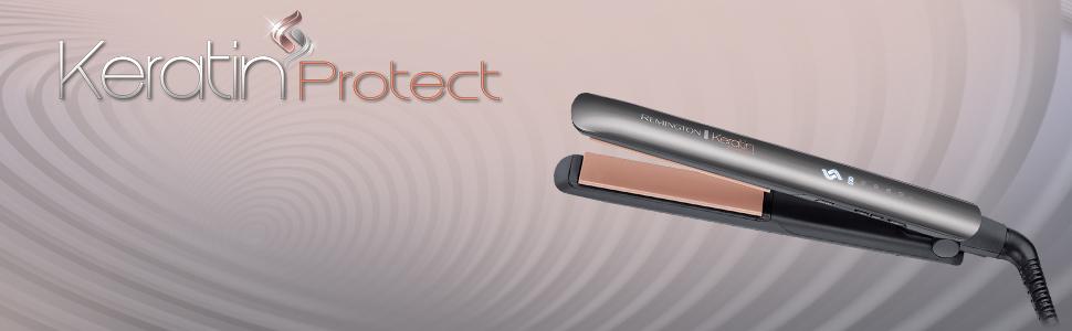 Випрямляч для волосся Remington S8540 Keratin Protect: керамічне покриття з кератином та мигдалевою олією, LCD-дисплей, 10 температурних режимів (150-230°C), 110 мм, чорний
