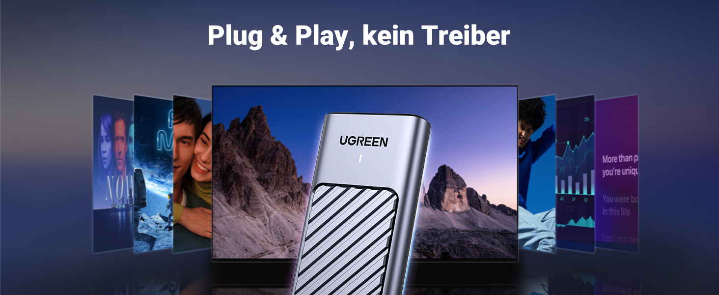 Зовнішній корпус для SSD UGREEN M.2 NVMe/SATA USB 3.2 Gen 2, швидкість 10 Гбіт/с