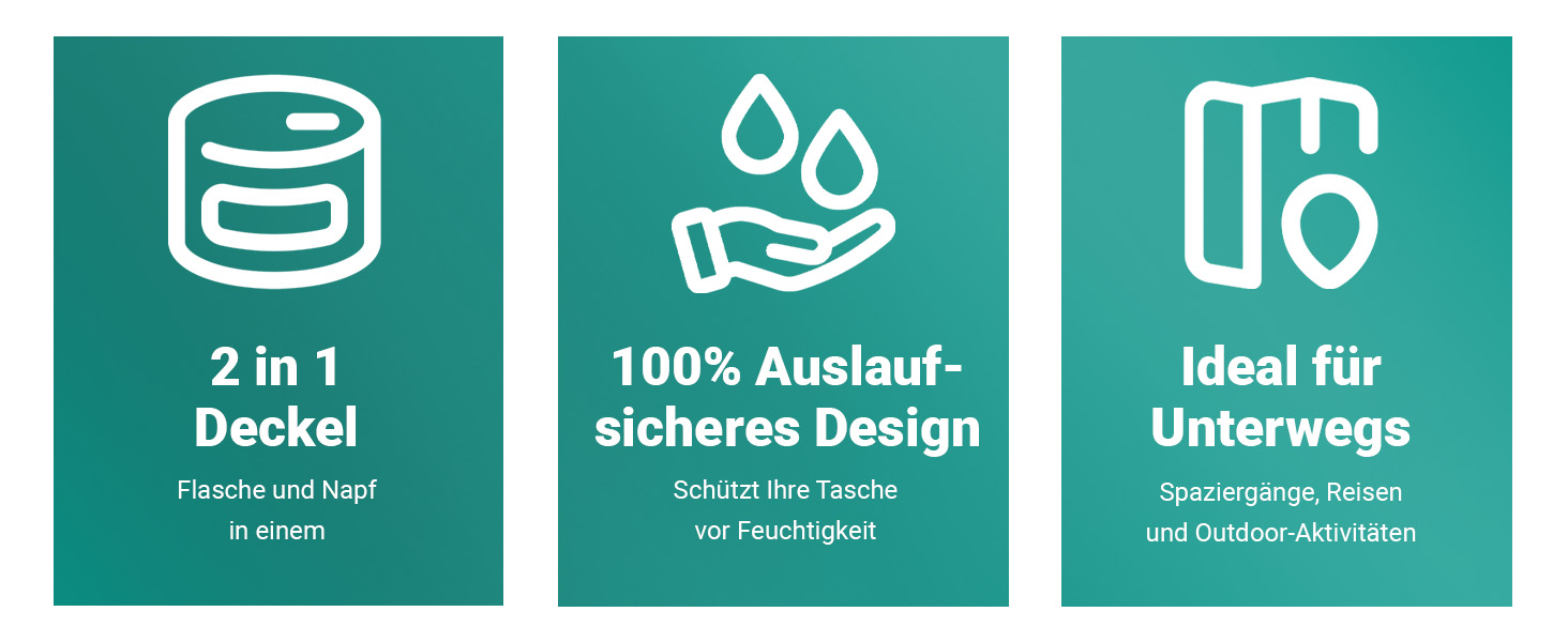 Турбунок для собак Emmi-pet 600 мл з контейнером для корму 150 мл – портативна пляшка для пиття в дорогу для маленьких та великих собак – ідеально підходить для подорожей, походів та активного відпочинку – гігієнічний та легко миється – аксесуари для собак, зелений 600 мл