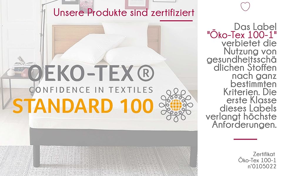 Чохол для матраца 140x190/200 см My Lovely Bed, проти пилових кліщів, бавовна, дихаючий, з блискавкою