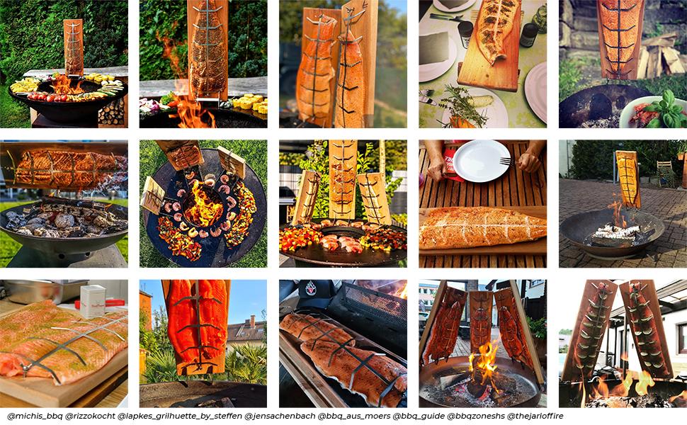 Дошка для лосося Bargen Flammlachs 55 x 18 см з нержавіючої сталі - аксесуар для гриля, для каміна та мангалу