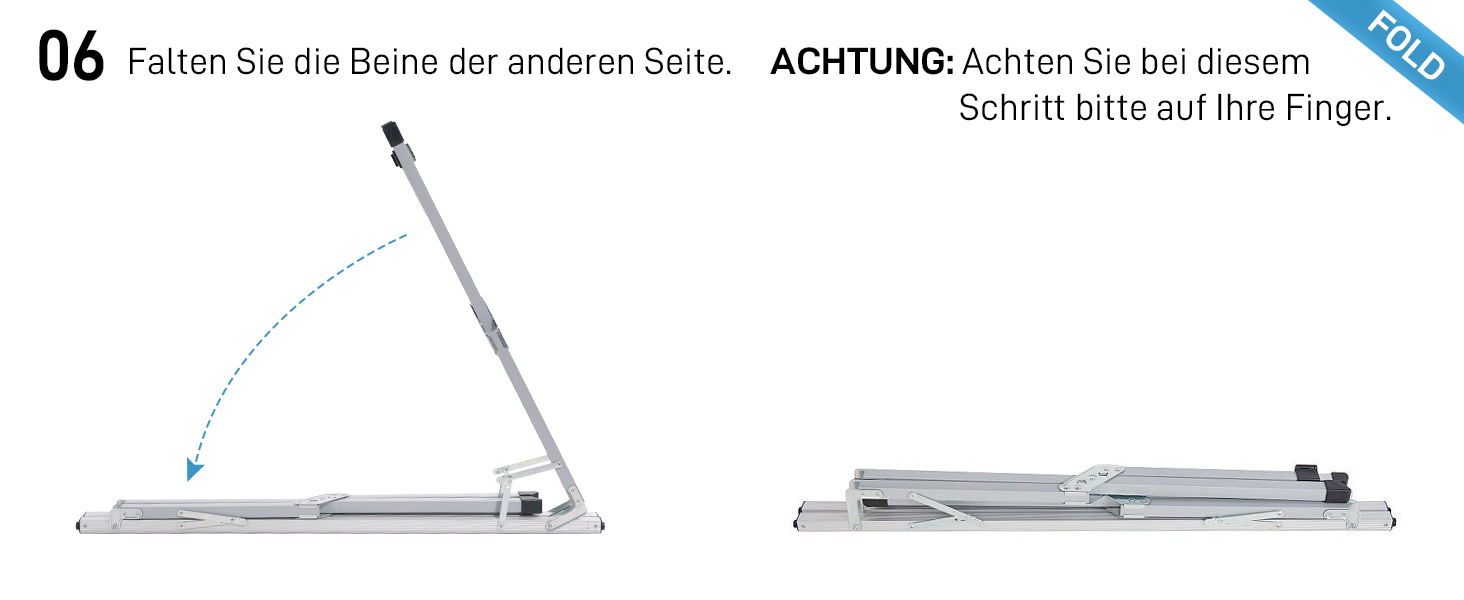 Розкладний туристичний стіл EVER ADVANCED 120x70 см з алюмінію для кемпінгу, пікніка, саду, балкону, срібний