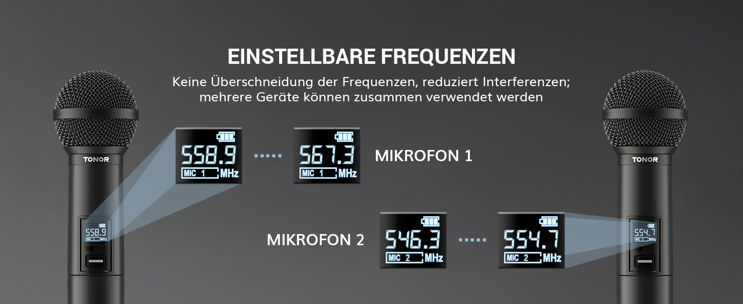 TONOR TW720 Бездротовий мікрофон Bluetooth з металевим корпусом, UHF, 100м, 2 шт. для караоке, вечірок, конференцій