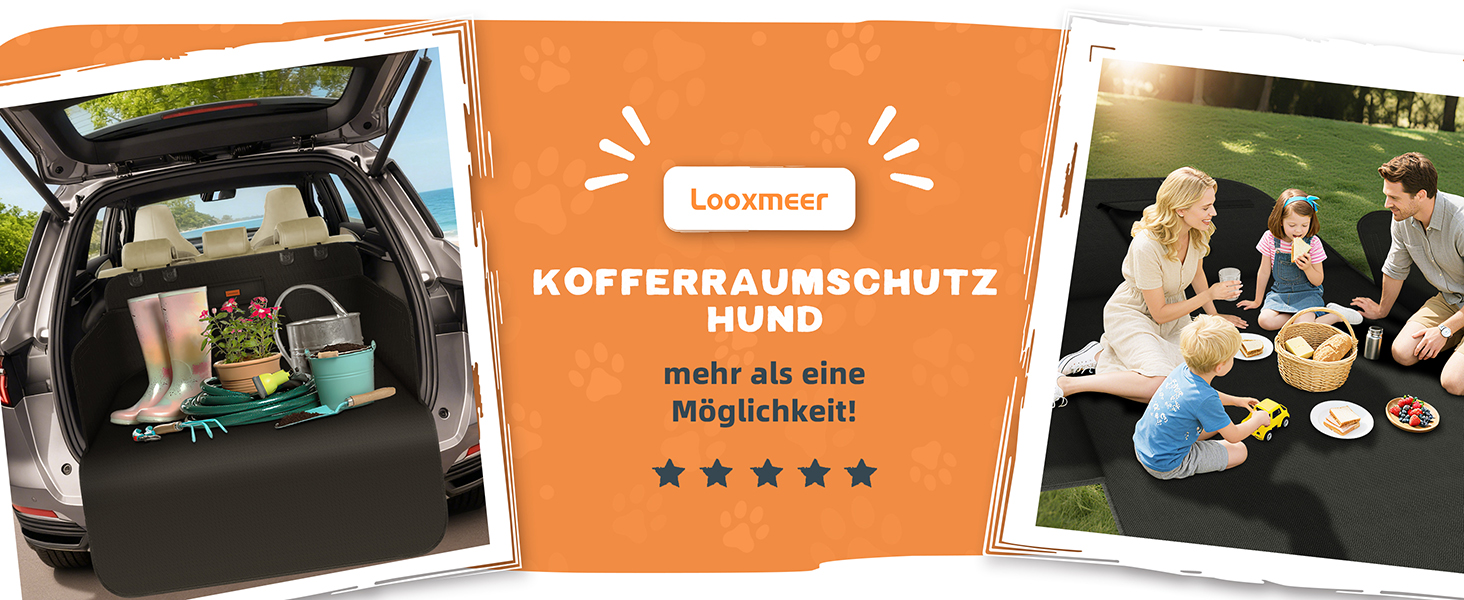 Захист для багажника автомобіля для собак з боковими та захистом від порогу - універсальний килимок для багажника для собак - водовідштовхуючий та стійкий до подряпин - килимок для багажника для автомобіля, універсала, SUV чорного кольору