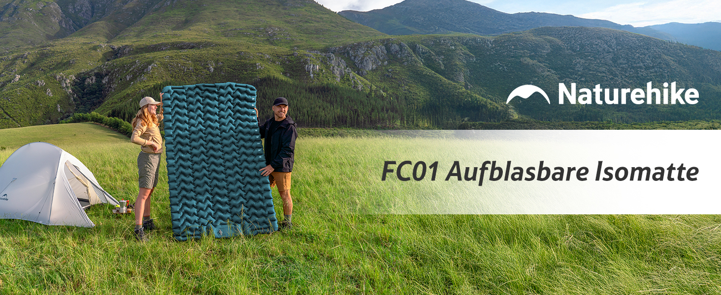 Килимок для кемпінгу Naturehike, ультралегкий надувний, з інтегрованою помпою, для велосипедних походів та наметів, односпальний (двоспальний)